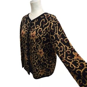 Classic Element Vintage floral Cardigan Sweater Women Large Button Cottagecore